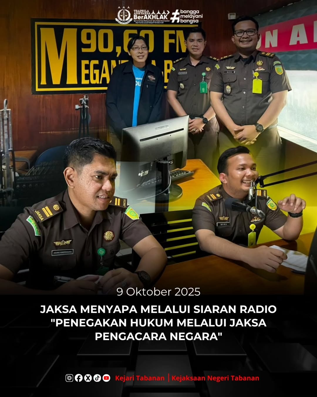 Jaksa Menyapa Melalui Siaran Radio Megantara Bali, dengan tema 